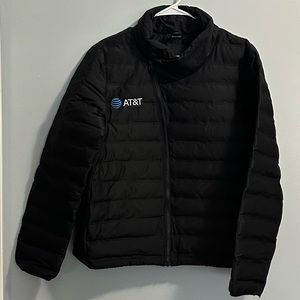women’s at&t puffer bomber jacket black